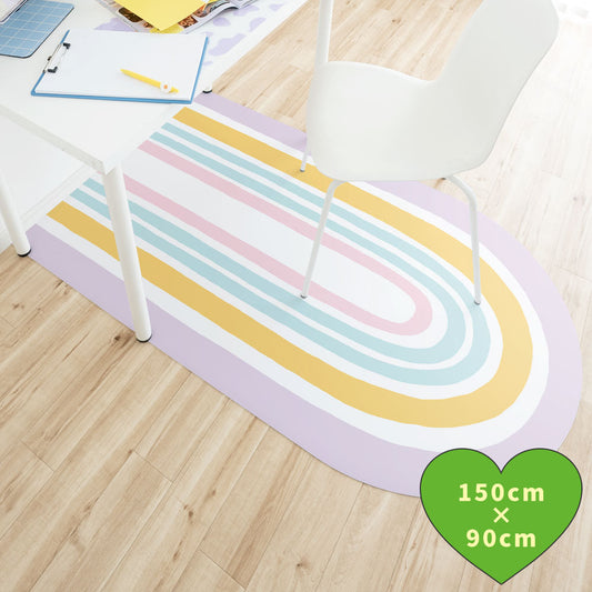 拭けるチェアマット 「Sheete me ! (シーテミー)」 90cm×150cm ミルキードリーム D-7 What's poppin?