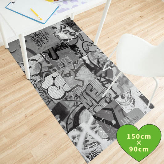 拭けるチェアマット 「Sheete me ! (シーテミー)」 90cm×150cm アーバンスプラッシュ Neo Cipher / MONO What's poppin?