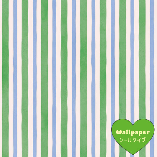 【サンプル】はがせるフリース壁紙 シールタイプ What's poppin? デイリーストライプ フレッシュメドウ