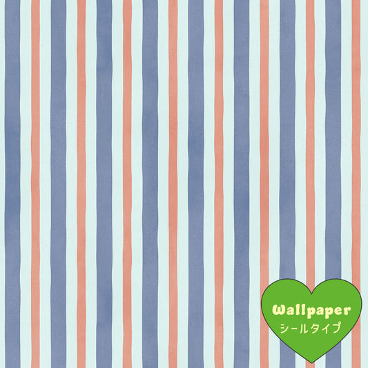 【サンプル】はがせるフリース壁紙 シールタイプ What's poppin? デイリーストライプ ブルーフィズ
