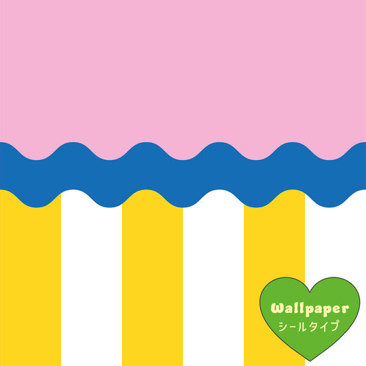 【サンプル】はがせる壁紙 シールタイプ What's poppin? ジェリーストライプ シュガーショック(ウェーブ)