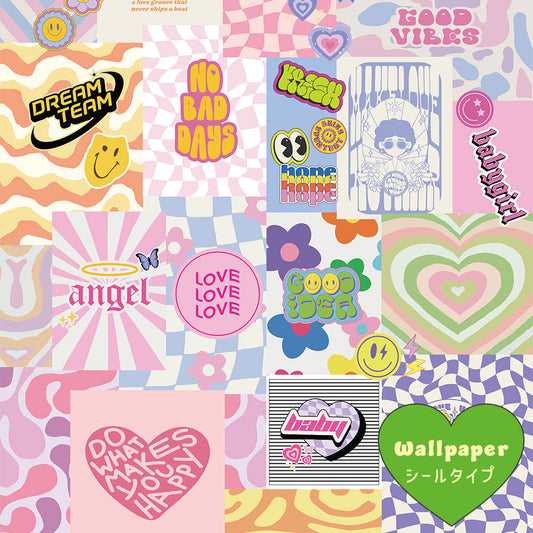 【サンプル】はがせるフリース壁紙 シールタイプ What's poppin? LUV collage