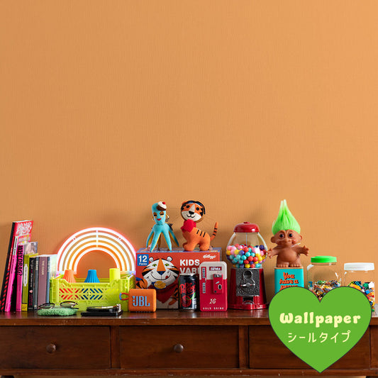 はがせる壁紙 シールタイプ What's poppin? 無地 イエロー・オレンジ (49cm×3mサイズ) OR103