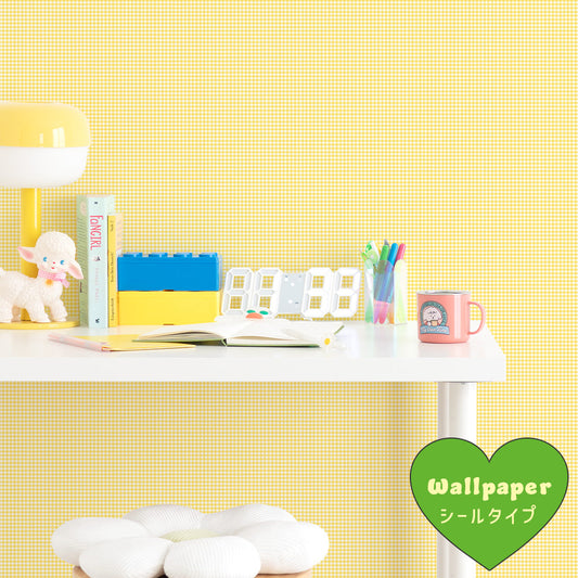 はがせる壁紙 シールタイプ What's poppin? ピンクニックギンガムmini (49cm×2.5mサイズ) ハッピービーム