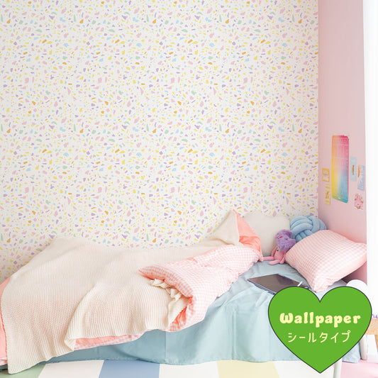 はがせるフリース壁紙 シールタイプ What's poppin? POPPIN’ TERRAZZO ペールミックス