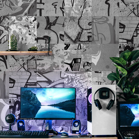 貼りやすいフリース壁紙 のりなしタイプ What's poppin? アーバンスプラッシュ Neon Break / MONO