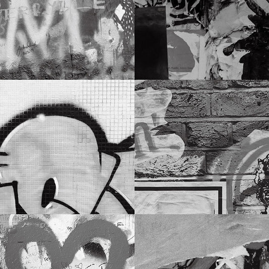 【サンプル】貼りやすいフリース壁紙 のりなしタイプ What's poppin? アーバンスプラッシュ Hype Tag / MONO