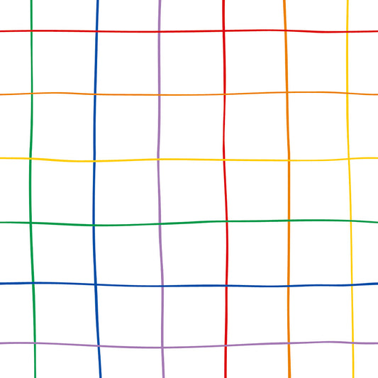 【サンプル】はがせる壁紙 のりなしタイプ What's poppin? Wavy Grid レインボー