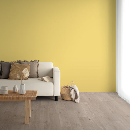 Y25-2909 壁紙 のり付き クロス / ルノン / フレッシュ イエローの無地【15m+施工道具セット】