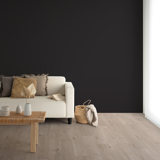 Y25-2948 壁紙 のり付き クロス / ルノン / フレッシュ ブラックの無地【15m+施工道具セット】