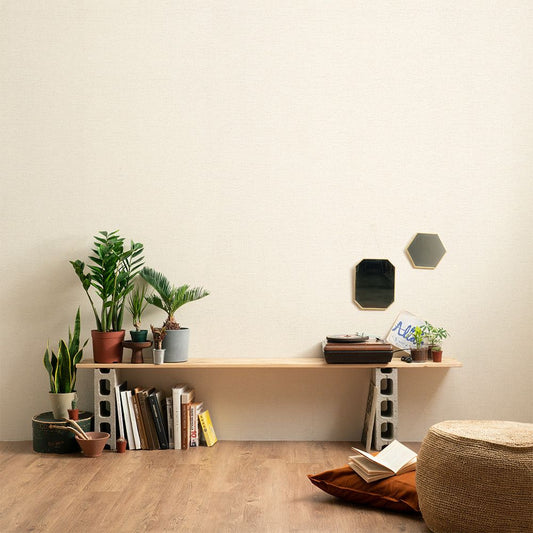 破れにくい壁紙 生のり付きタイプ 道具セットタイプ / ホワイト・ベージュセレクション / オフホワイト Off white 448641