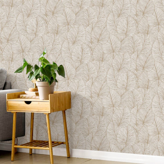 破れにくい壁紙 生のり付きタイプ 道具セット / アクセント柄セレクション / リーフゴールド Leaf gold 456622