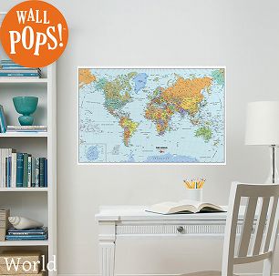 ウォールステッカー WALL POPS! / ウォールポップス Dry-Erase Map World / WPE99074