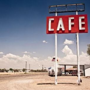 輸入壁紙 カスタム壁紙 PHOTOWALL / Cafe Sign Route 66 (e21126)