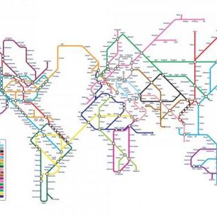 輸入壁紙 カスタム壁紙 PHOTOWALL / Metro World Map (e22675)