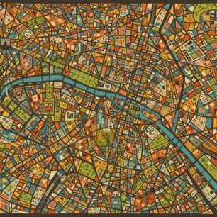 輸入壁紙 カスタム壁紙 PHOTOWALL / Paris Street Map (e22765)