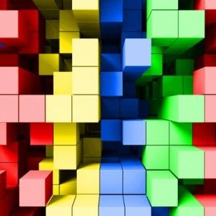 輸入壁紙 カスタム壁紙 PHOTOWALL / Deep Tetris Color (e22658)