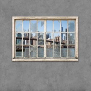 輸入壁紙 カスタム壁紙 PHOTOWALL / View from Basement Windows - Brooklyn Bridge (e30235)