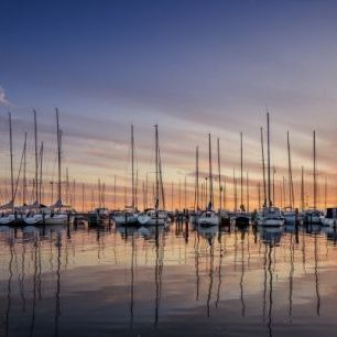 輸入壁紙 カスタム壁紙 PHOTOWALL / Sailboats in Sunset, Gothenburg Sweden (e40481)