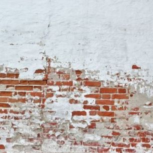 輸入壁紙 カスタム壁紙 PHOTOWALL / Red Brick Wall with Sprinkled White Plaster (e40677)
