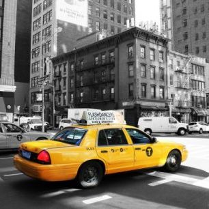 輸入壁紙 カスタム壁紙 PHOTOWALL / Taxi in the Street (e310628)