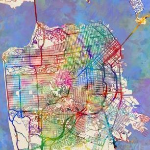 輸入壁紙 カスタム壁紙 PHOTOWALL / San Francisco City Street Map (e311420)