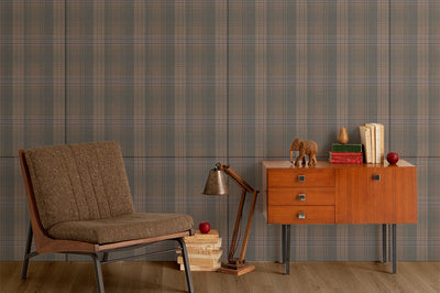 クワトロハッタン タータンチェック ダークブラウン