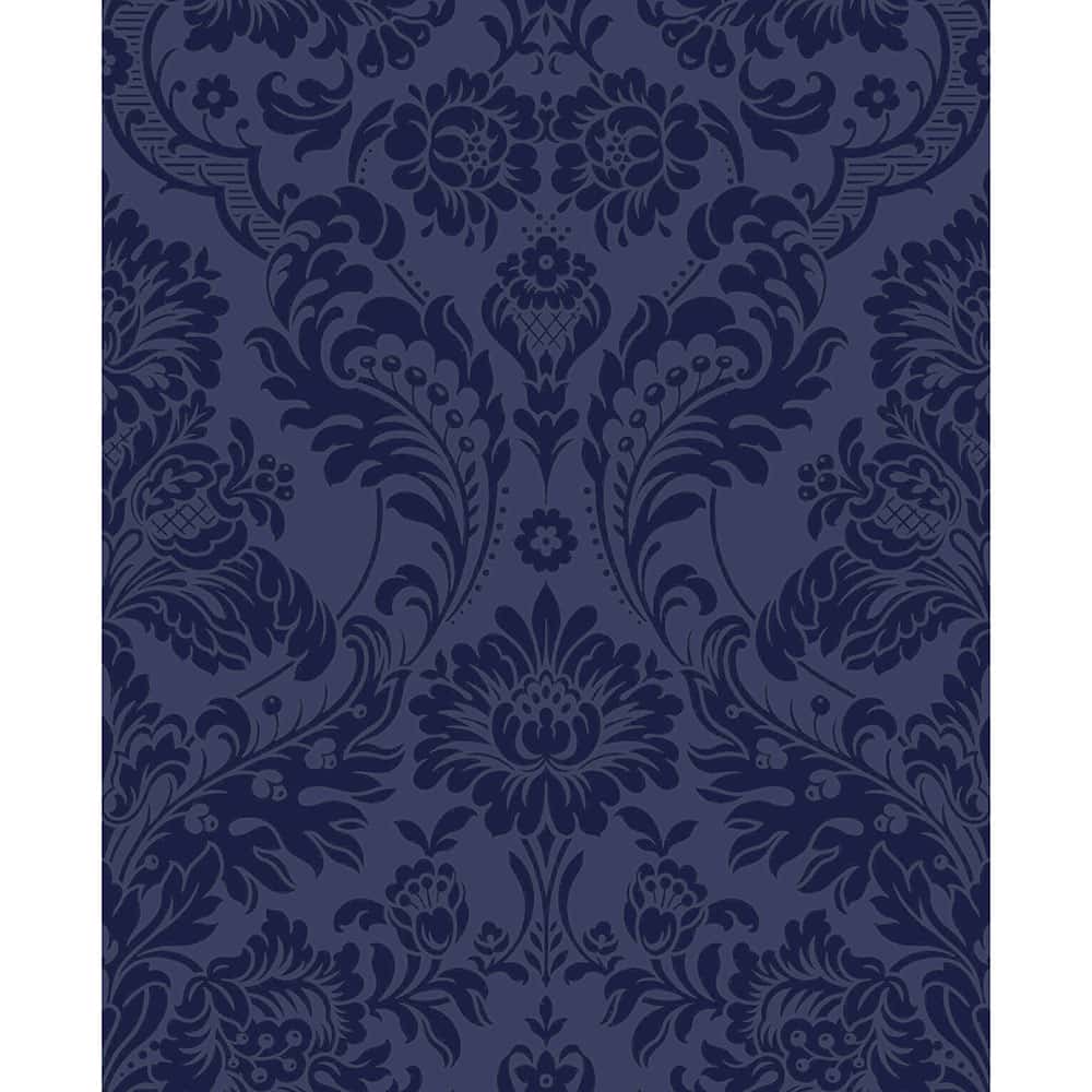 【切売】輸入壁紙 Graham & Brown(グラハム・アンド・ブラウン) / Gothic Damask Flock / Cobalt 104563