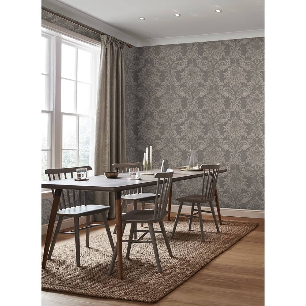 【切売】輸入壁紙 Graham & Brown(グラハム・アンド・ブラウン) / INDULGENCE / ARCHIVE DAMASK TAUPE 119970
