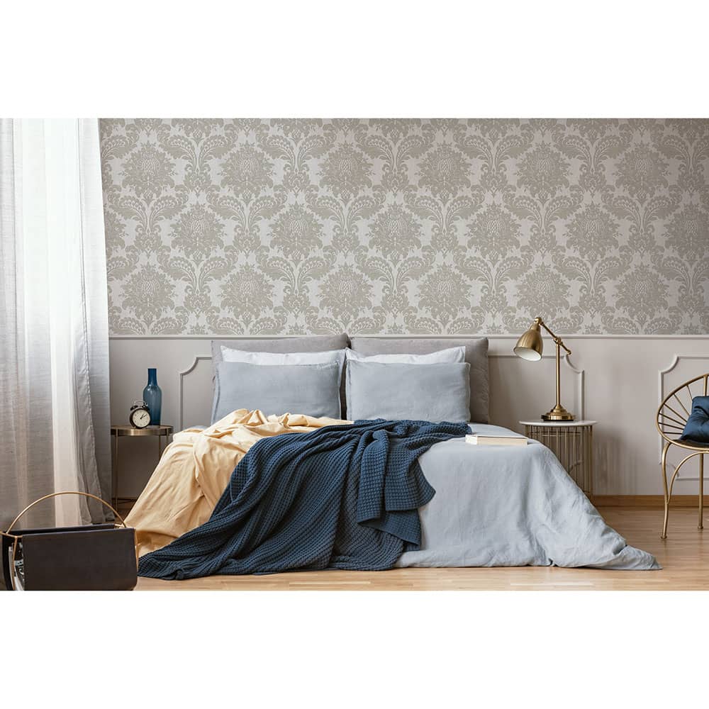 【切売】輸入壁紙 Graham & Brown(グラハム・アンド・ブラウン) / INDULGENCE / ARCHIVE DAMASK GREY 119972
