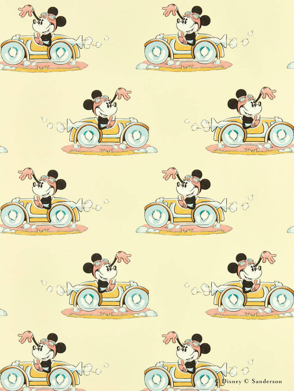 はがせる壁紙 Disney HOME x Sanderson / MINNIE ON THE MOVE / SHERBET / 217269