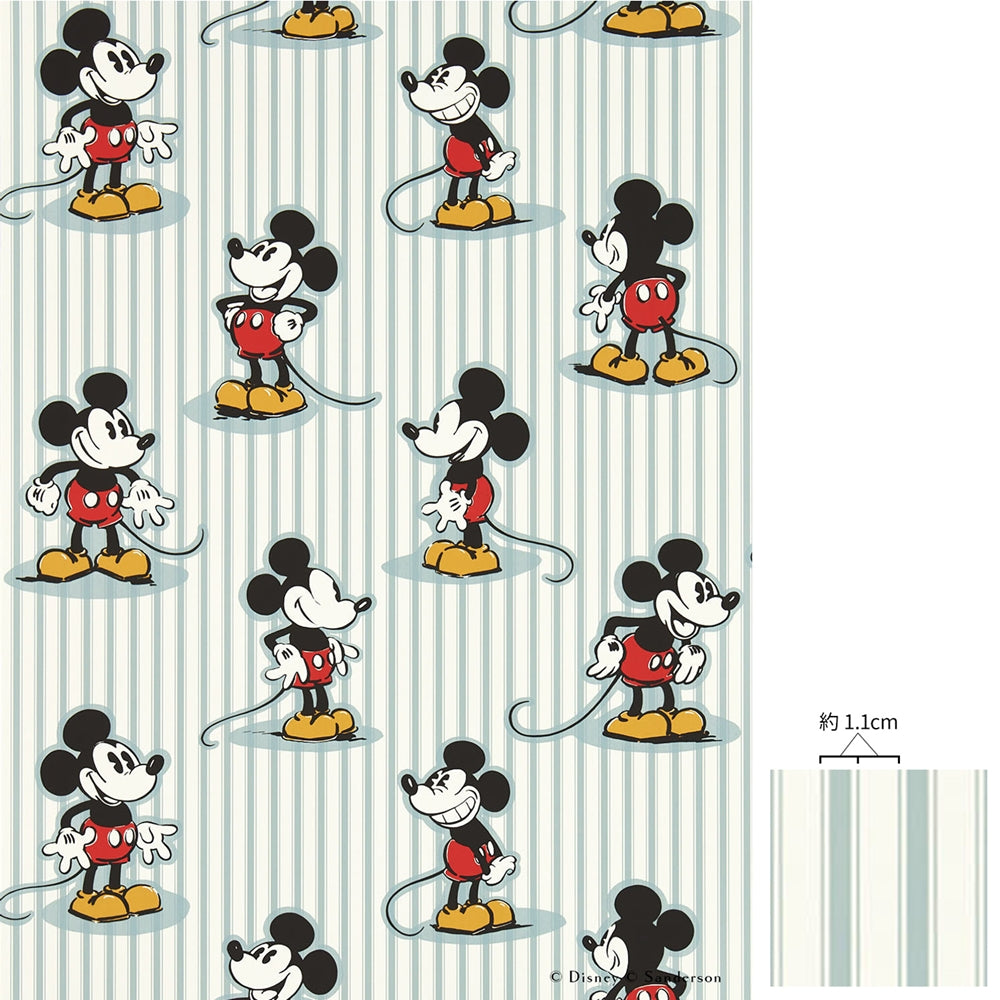 Sanderson / Disney Home X Sanderson Wallpapers / MICKEY STRIPE / Sea Salt 217271