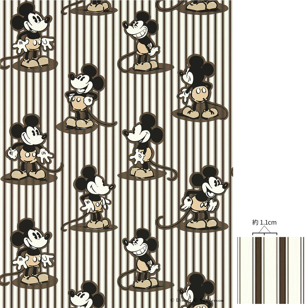 はがせる壁紙 Disney HOME x Sanderson / MICKEY STRIPE / HUMBUG / 217272