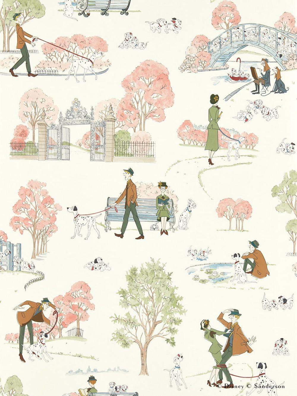 はがせる壁紙 Disney HOME x Sanderson / 101 DALMATIANS / CANDY FLOSS / 217289