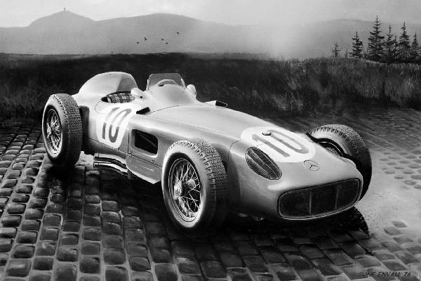 輸入壁紙 カスタム壁紙 PHOTOWALL / GP Wagen 1954 - b/w (e12034)