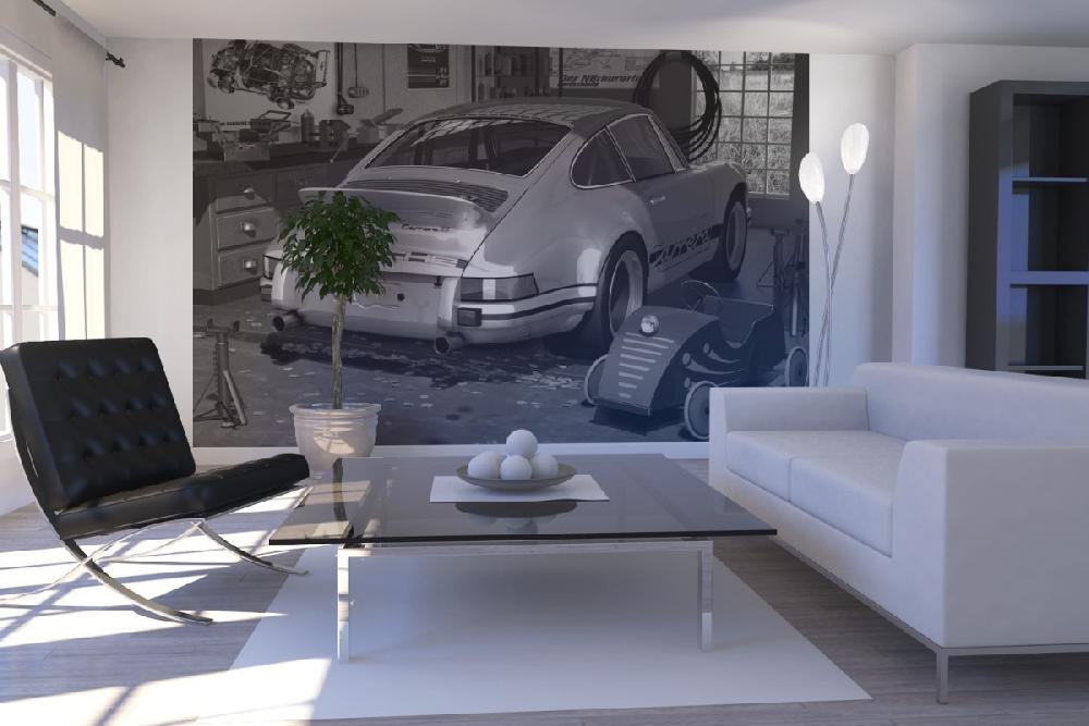 輸入壁紙 カスタム壁紙 PHOTOWALL / Porsche 911 - b/w (e12065)