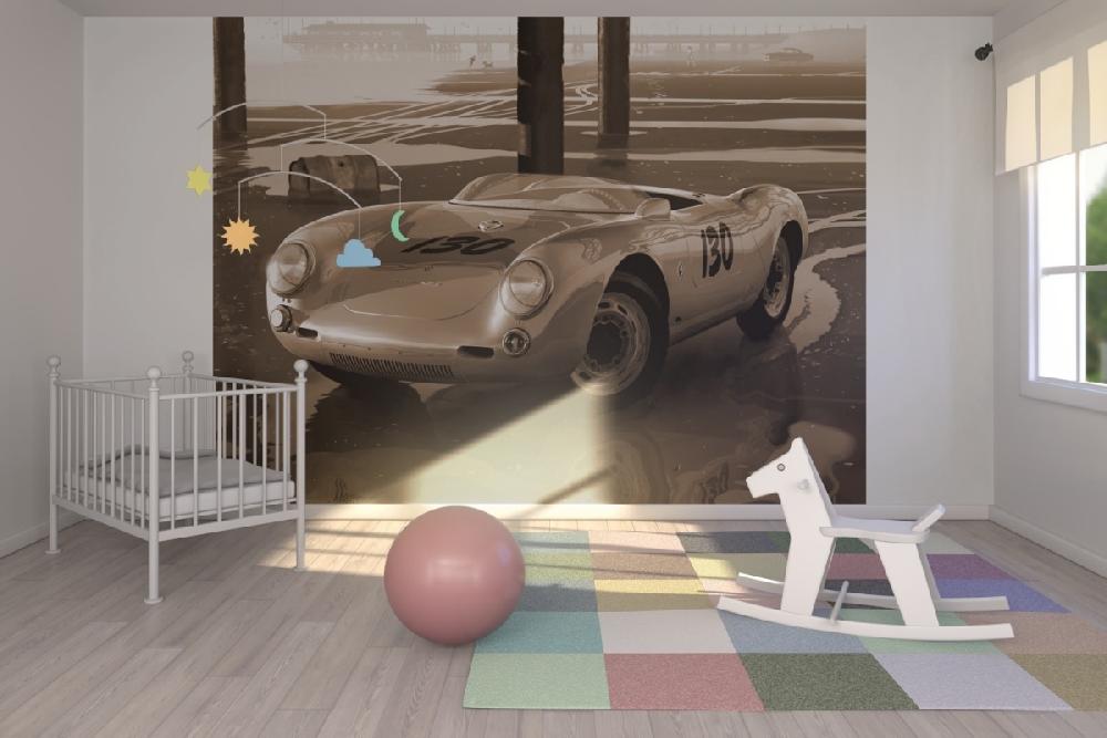 輸入壁紙 カスタム壁紙 PHOTOWALL / James Deans Porsche - Sepia (e12075)