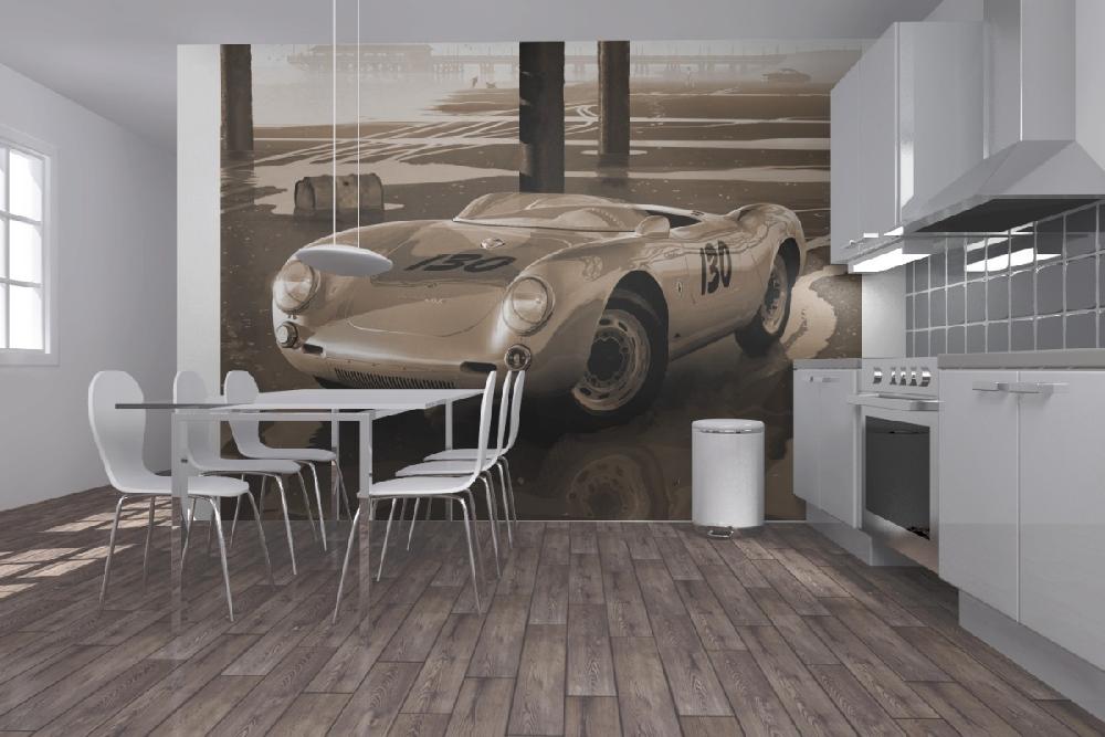 輸入壁紙 カスタム壁紙 PHOTOWALL / James Deans Porsche - Sepia (e12075)