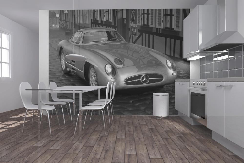 輸入壁紙 カスタム壁紙 PHOTOWALL / Mercedes 300 SLR - b/w (e12080)