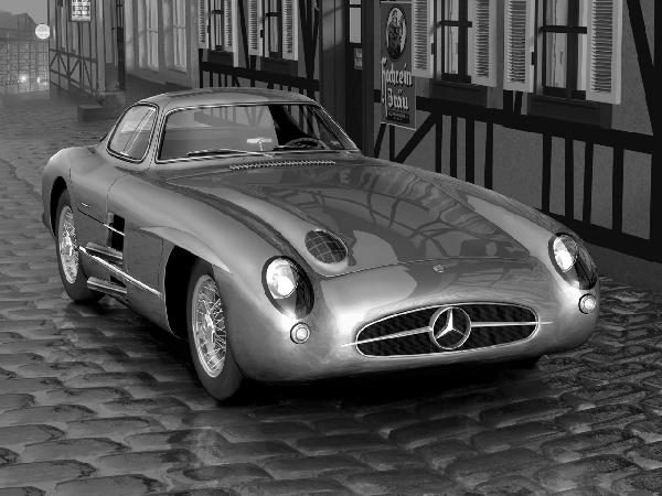 輸入壁紙 カスタム壁紙 PHOTOWALL / Mercedes 300 SLR - b/w (e12080)