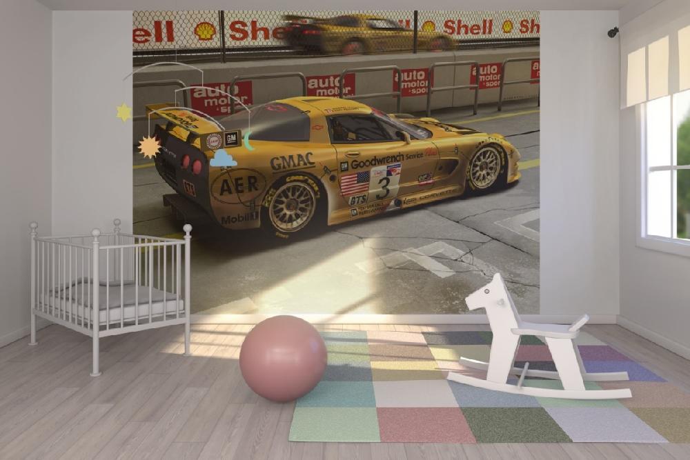 輸入壁紙 カスタム壁紙 PHOTOWALL / Corvette In Pit Lane (e12082)