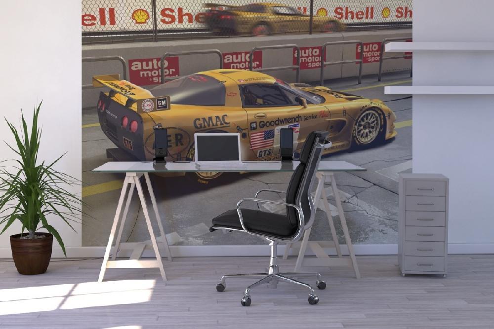 輸入壁紙 カスタム壁紙 PHOTOWALL / Corvette In Pit Lane (e12082)