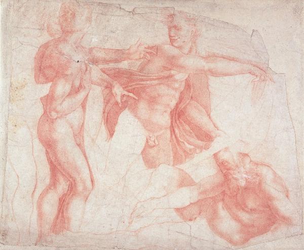 輸入壁紙 カスタム壁紙 PHOTOWALL / Buonarroti,Michelangelo - Studies of Male Nudes (e2093)