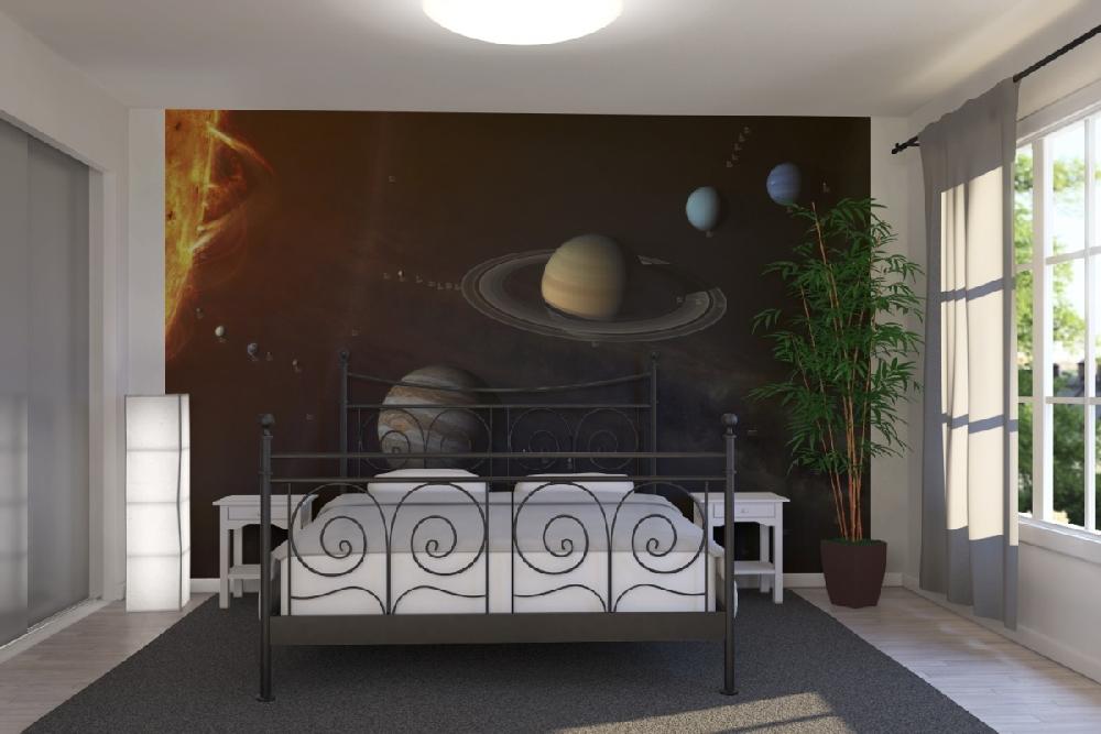 輸入壁紙 カスタム壁紙 PHOTOWALL / Solar System - With info labels (e20505)