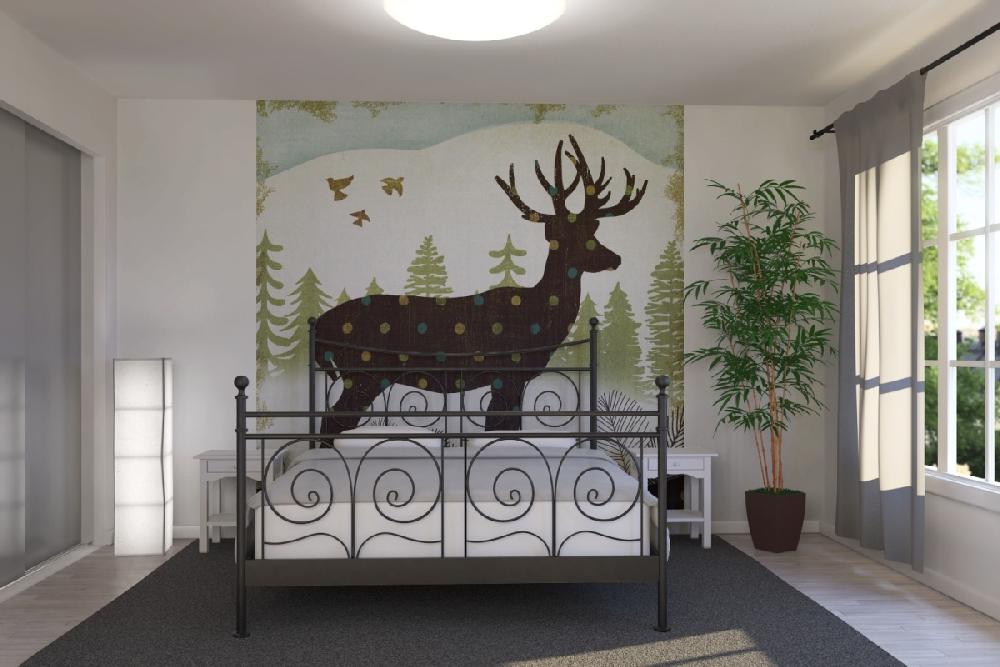 輸入壁紙 カスタム壁紙 PHOTOWALL / Woodland Dwellers Deer Dots (e21594)