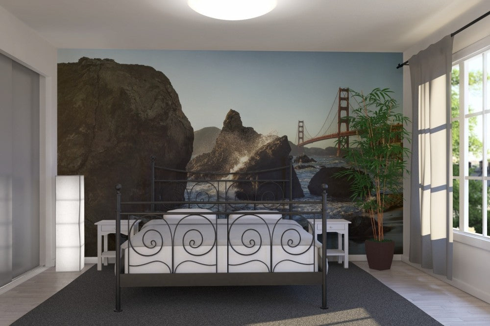 輸入壁紙 カスタム壁紙 PHOTOWALL / Rocks and the Golden Gate (e22407)