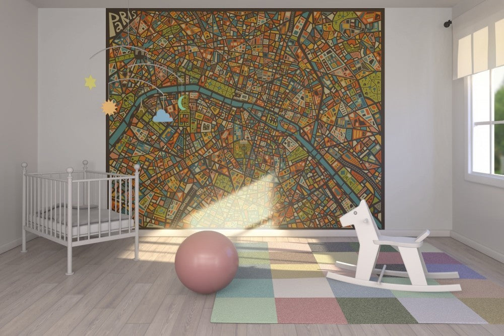 輸入壁紙 カスタム壁紙 PHOTOWALL / Paris Street Map (e22765)