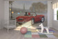 輸入壁紙 カスタム壁紙 PHOTOWALL / A ride in Paris III Red Car (e22770)