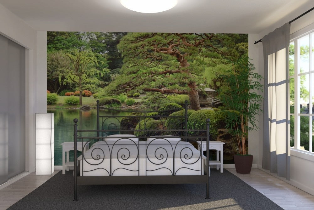 輸入壁紙 カスタム壁紙 PHOTOWALL / Calm Zen Lake and Bonzai Trees in Tokyo Garden (e22820)