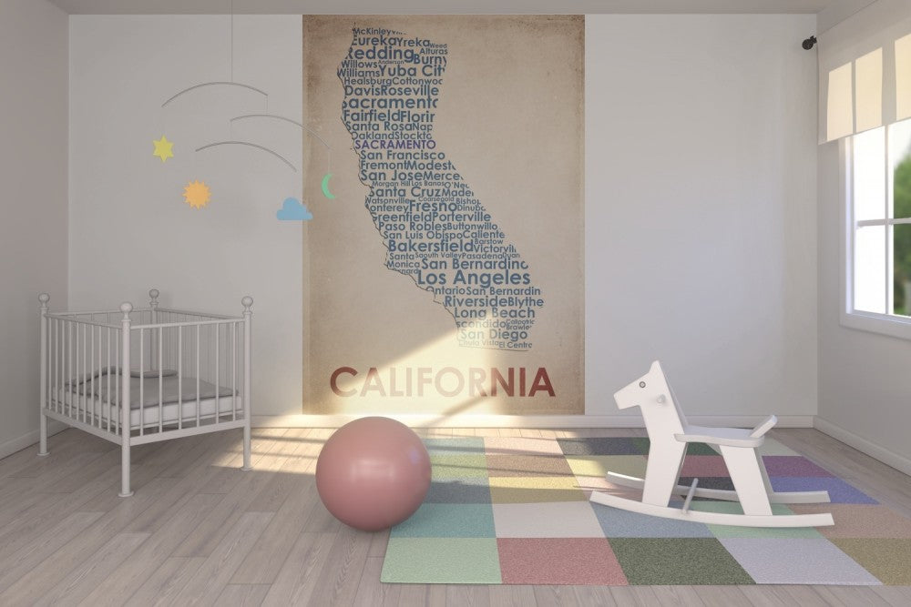 輸入壁紙 カスタム壁紙 PHOTOWALL / California Map (e22956)